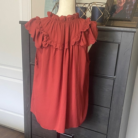 Max Studio Red Ruffled Blouse - Picture 2 of 4